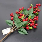 Flower Factory Wholesale 2021 Christmas Holly Crabapple Artificial Fruits Artificial Flower Decor Plastic Ball