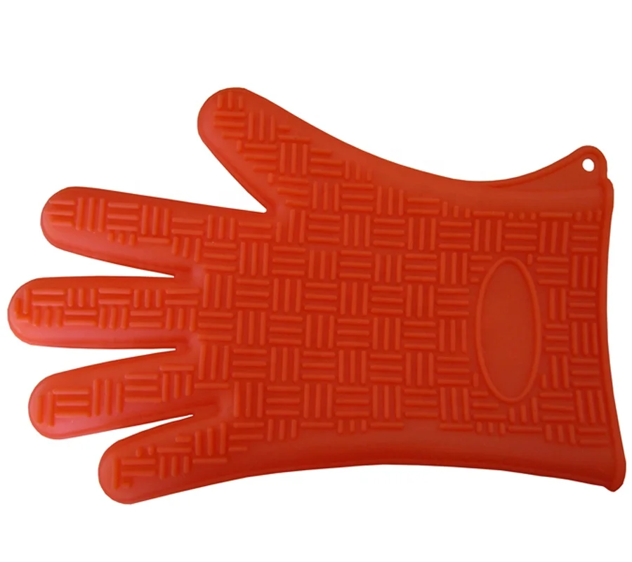 Food Grade Cooking Heat Resistant Silicone Fabric Oven Mitt Kitchen Baking Gloves details