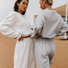 Harem Pants Plain Sweat Suit OEM Custom Comfy Cotton Harem Cargo Jogger Pants Sets Women 2 PC Plain Sweat Suit