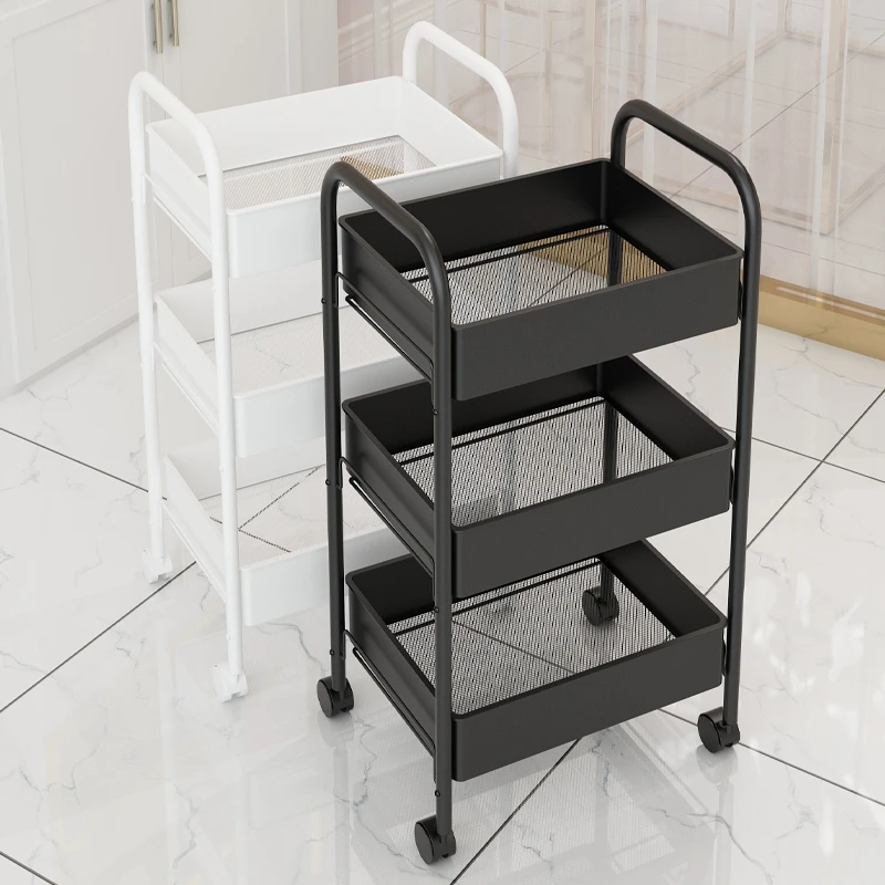 China Supplier Rolling Metal Storage Organizer Mobile Utility Cart Kitchen 3 tiers  Cart With Caster Wheels