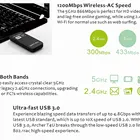 Card Dual Network Card 1200M AC Dual Band Wireless WiFi USB Adapter