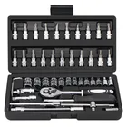Tool Kit Tool Set Wheel Casing Wrench Repair 46PCS Tool Kit Screwdriver Combination Toolbox Tool Box