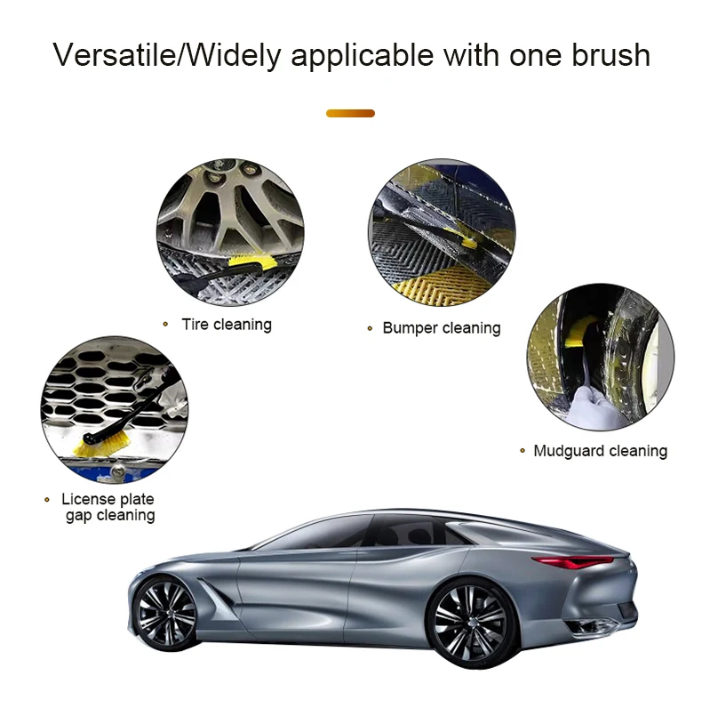 Car Wheel Cleaning Brush Wheel Hub Tire Long Handle Brush Car Inside Outside Cleaning Tool Car Cleaning Detailing Accessory