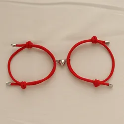 Wholesale Custom 2Pcs Bijoux Acier Inoxydable Matching Stainless Steel Heart Couples Bracelets For Women Men
