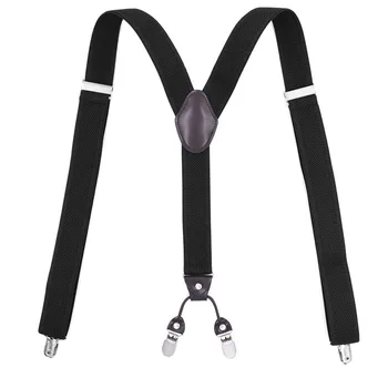Adjustable Suspenders Y Back Heavy Duty Suspender with 4 Clips for Adults