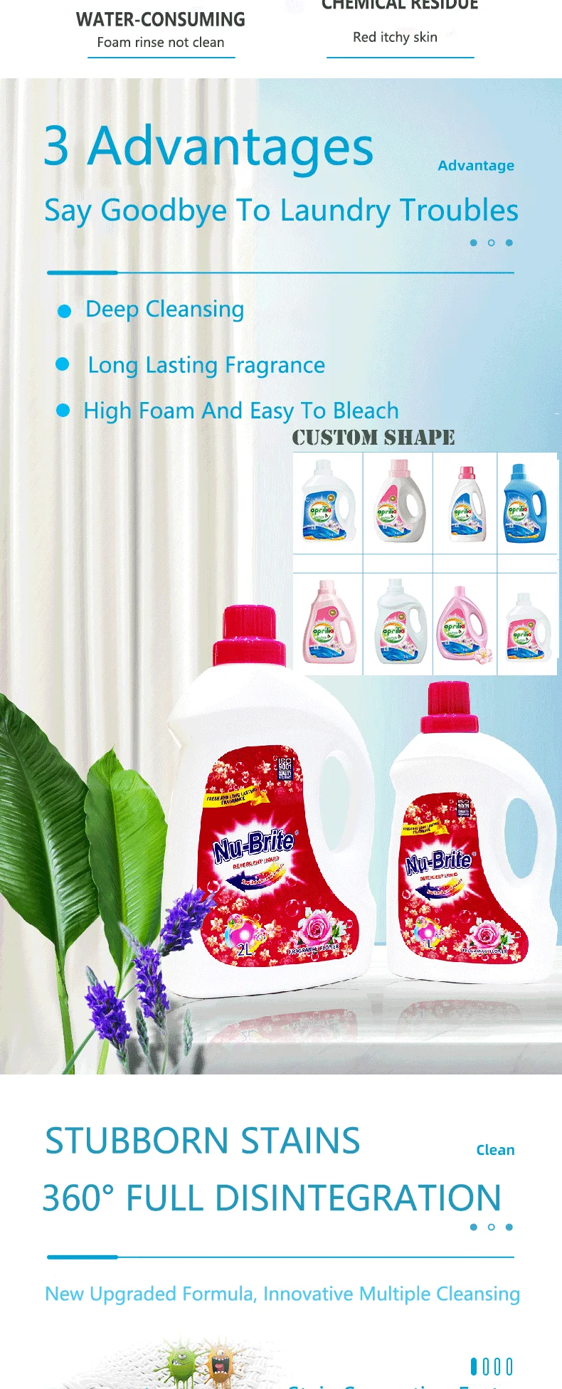 OEM High Quality Eco-Friendly Concentrated Liquid Laundry Detergent in Bulk Disposable for Efficient Clothes Washing supplier