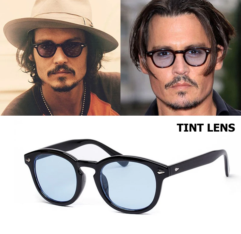 Vintage polarized sunglasses men Johnny Depp sunglasses blonde G15 green lens L 