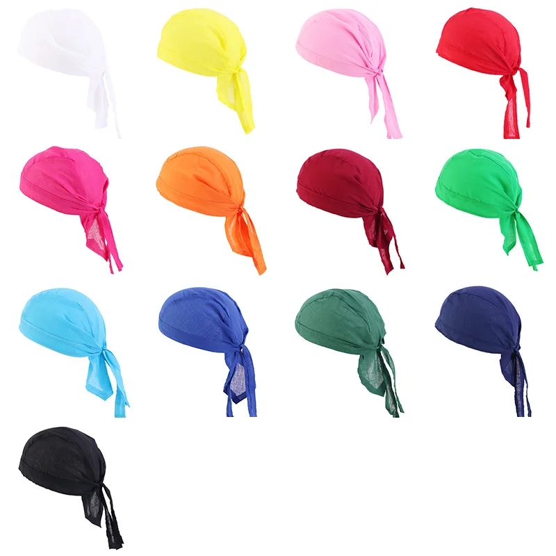 Unisex Polyester Bandana Durag Headwear Plain Color Du Rags Cotton Durags Men Multifunctional Adult Outdoor Cycling Accessory