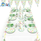 Party Favor Wholesale Hot Selling Cartoon Cute Tableware Banner Plates Mask For Party Baby Shower Supplies Party Favor