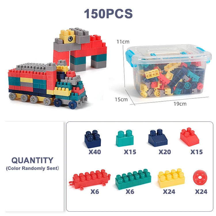 Best Welcome Fashion Kids 150pcs Promotional Plastic Innovative Flexible Legoly Educational Building Block Toys for Kids