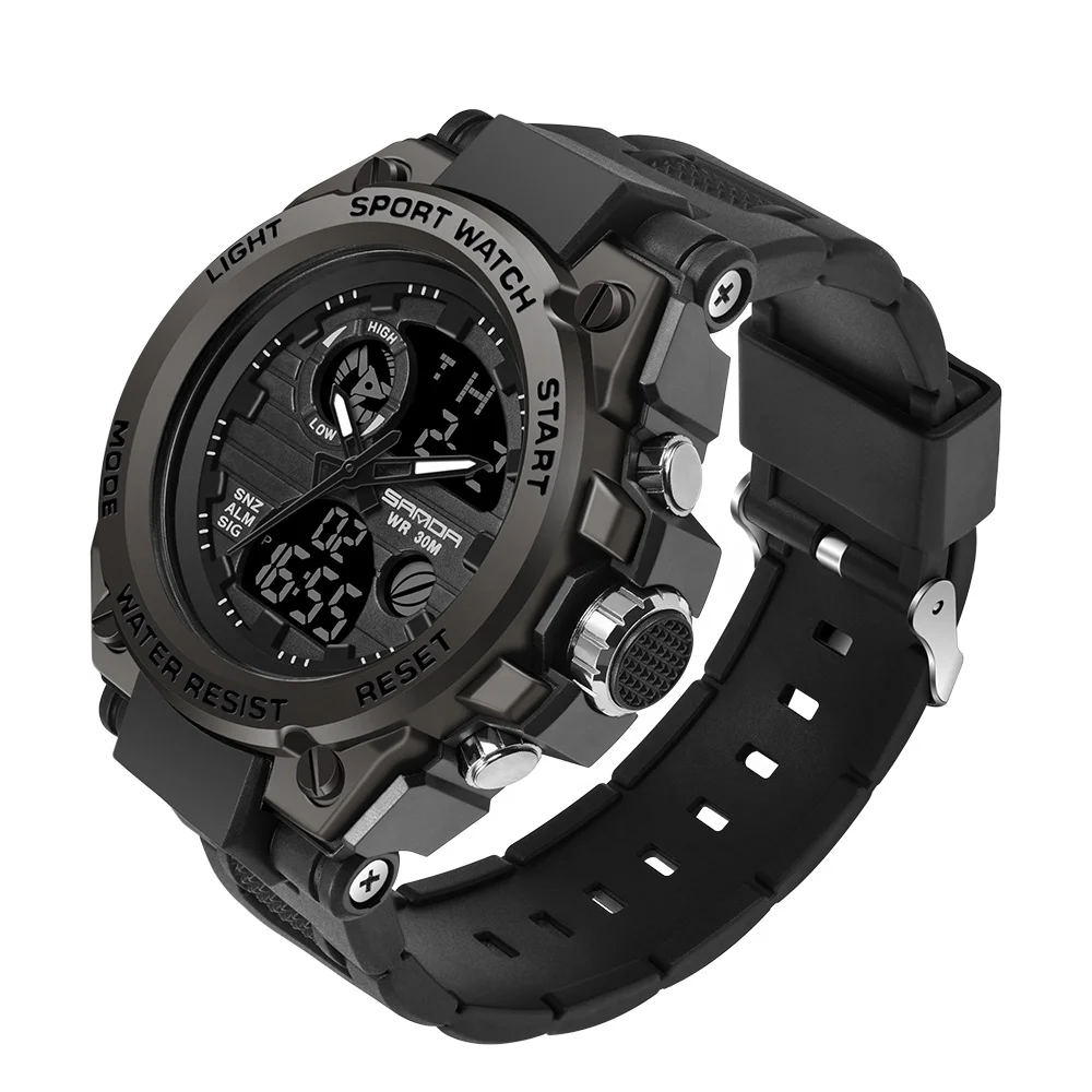 Smart Watch With LED Light Black Rubber Strap Big Size Digital Watch Top Brand Luxury Sport Watch Men