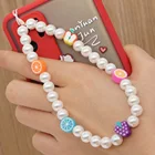 Phone Chain Beads Custom DIY Trendy Cute Colorful Fruit Beaded Cell Phone Charm Chain Strap For Women