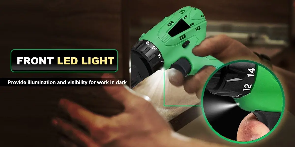 12V Cordless Screwdriver Drill, Electric Power Tools for Drilling