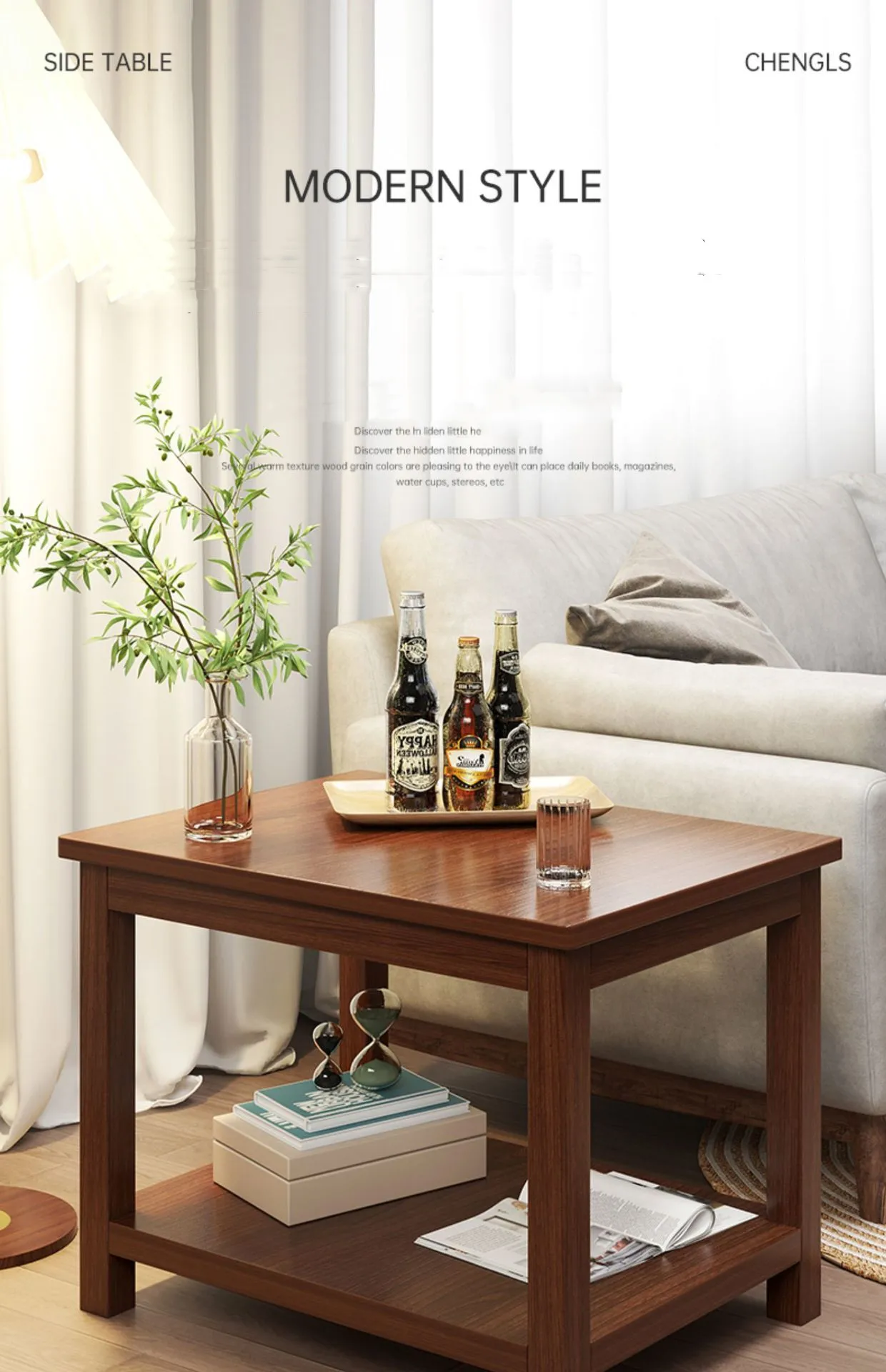 Wholesale New design wooden bedside table Rustic Solid Wood Coffee Table Tea Table home furniture living room office desk