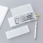 Pencil Cheap Wholesale Plastic Pp Pencil Box Waterproof Transparent Blank Pencil Case
