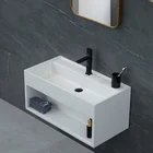 Stone Sink Basins Wash Sink Nodic Style Artificial Stone Green Wall Hung Wash Hand Basin Washing Bowl Bathroom Sink