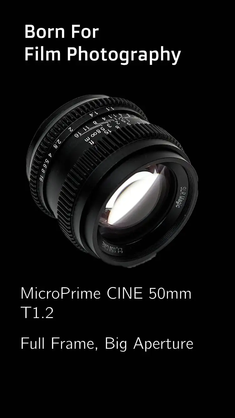 SLR Magic MicroPrime Cine 50mm T1.2 (E-Mount)| Alibaba.com