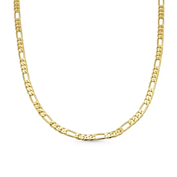 Chris April minimalist 925 sterling silver 18k gold plated chunky figaro chain necklace for single or layered wearing