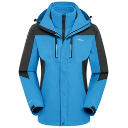 Clothing Manufacturer 3-in-1 Fleece Lining Jacket Women,Winter Mountaineering Coats Custom Windbreaker Waterproof Hiking Parka