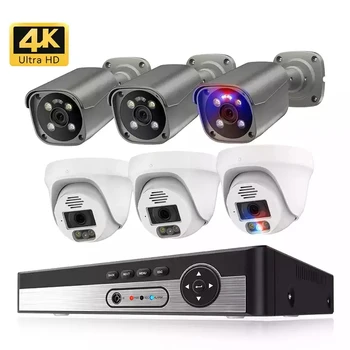 Tinosec Cctv Camera K Night Vision Red Blue Light Alarm Security