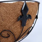 Garden Flower 12 Inch Natural Coco Coir Liner Coconut Coir Pots Metal Leaf Hanging Indoor Outdoor Garden Flower Basket