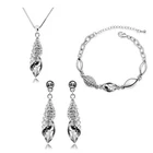 Jewelry Set Fashion Girls Jewelry Popular Three-piece Stylish Desert Light Austrian Crystal Jewelry Set