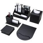 School School Stationery School Brown Desk Set Leather Items Office Desktop Stationery Set