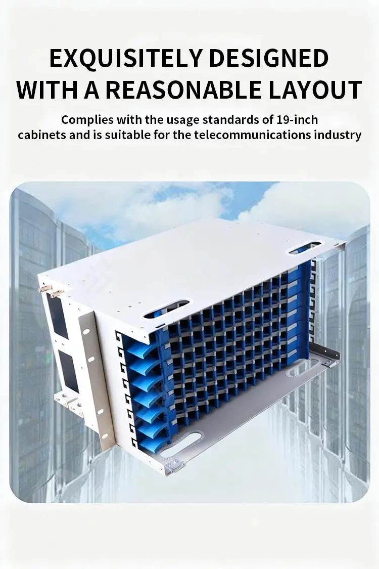 Rack Mount Fiber Distribution Frame 12 Port ST Connector Robust Modular ODF Panel Compact Steel Easy Cable Termination
