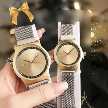 watch manufacturer Custom logo quartz movement couples waterproof watch for men stainless steel magnetic mesh strap watch