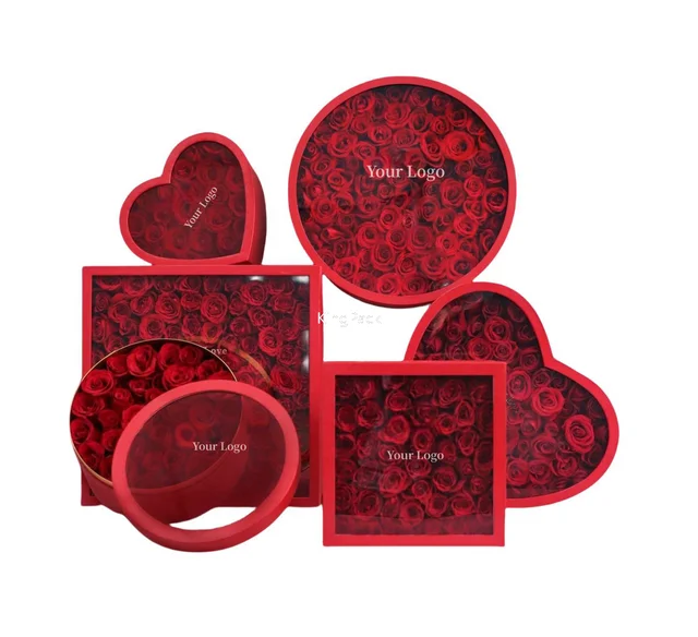 Luxury Mom Gift Box Custom Packaging Flip Jewelry Rose Gift Box Mother Valentine's Day Flower Gift Box
