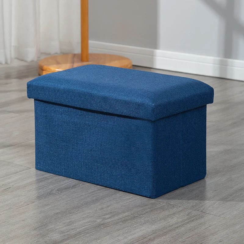 Modern Fabric Foldable Storage Ottoman & Stool for Living Room Home Furniture manufacture