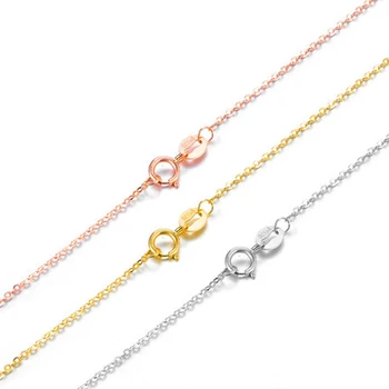 Wholesale 40-45cm 18k Real Gold O Necklace Choker Chain Yellow Rose Gold Solid Jewellery Women Chain Custom Necklace