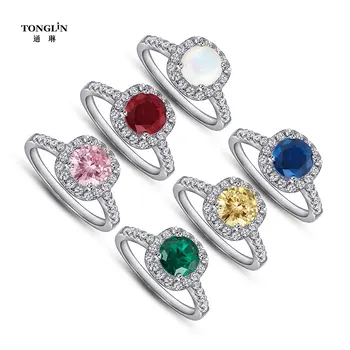 rings Jewellery 004 18k Gold Filled Plated Diamond Gemstone Custom Engagement Wedding rings set 925 Sterling Silver Jewelry