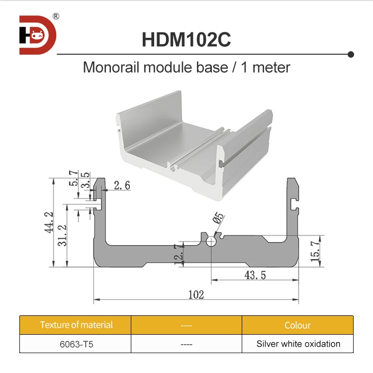 102C Module Aluminum Profile Slide Table Linear Linear Motion Platform Slider Robot Arm 102TOYO Module Base/cover/base factory