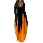 Product Hot Product Simple V-Neck Womens Gradient Color Dresses Women Elegant Casual Dresses