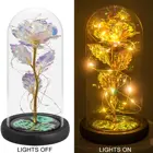 Valentine's Day Gift Bouquet Gift Galaxy Rose Flower In Glass Dome With Gift Box