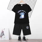 Boys' Summer Casual Suit Children's Breathable T-shirt And Shortpants Suit 2 Pieces