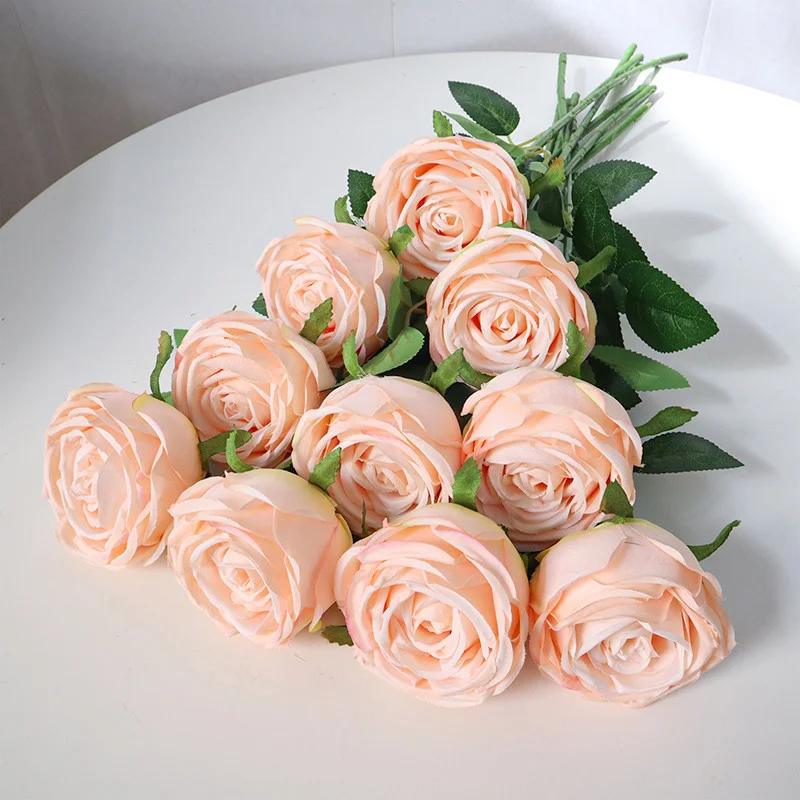 Artificial flowers Long Stem Artificial Roses Flowers for Wedding Decoration home decor
