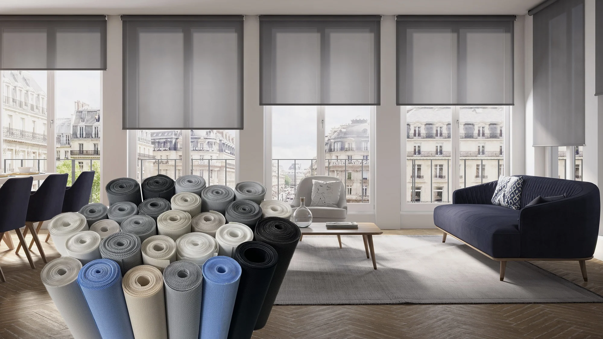 430GSM Transparent Fire Proof Retardant Sun Shade Fabric with 2/2.5/3m Width