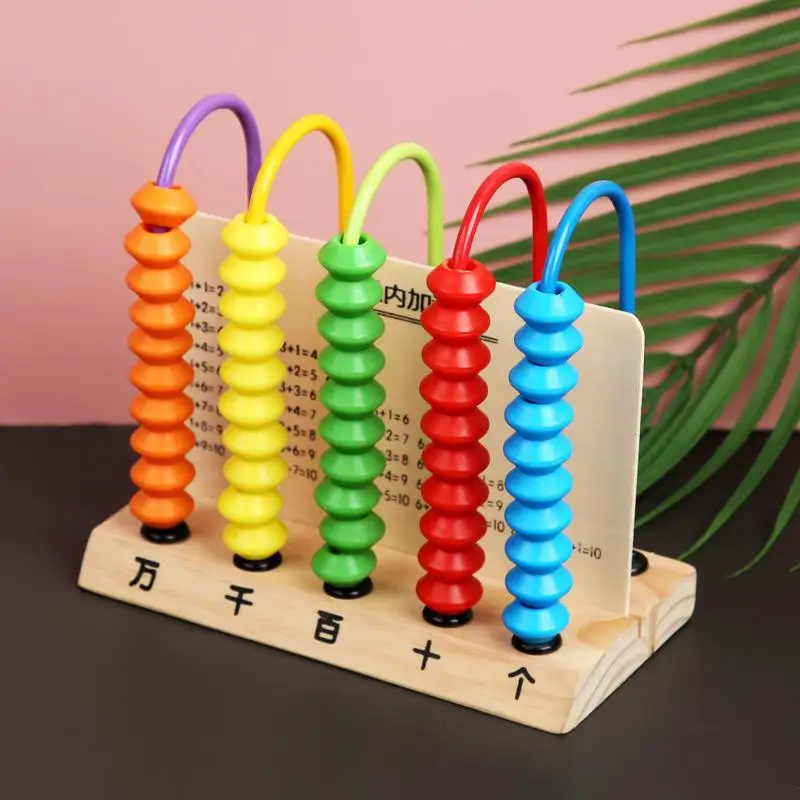 3 in 1 Kid Wooden Toy Child Abacus Counting Beads Maths Learning Educational 