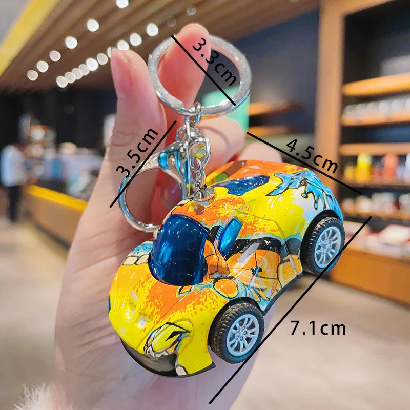 MB1 Creative Alloy Pattern Pull-Back Sports Car Keychain Exquisite Car Key Chain Pendant