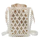 Bag Beaded Braided Bags/ Mini Fully Woven Handmade Bag Beaded Pearl Braided Weaving Crossbody Bags/