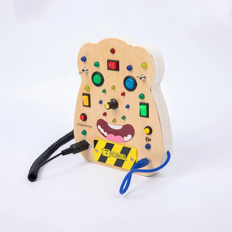 Jouets éducatifs pour enfants de haute qualité, led électronique, planche en bois pour bébé physique, jouets montessori pour tout-petits, fournisseur