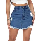 Ladies Skirts Skirt Women's Fashion Ladies Sexy New High Waist Waisted Jean Washed Skirts Denim Short Jeans Mini Skirt