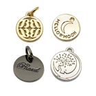 Steel Pendant Custom Stainless Steel Designer Name Logo Engraved Charms Jewelry Tag Pendant For Diy Bracelet