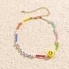 Letter Fashion Jewelry 2021 New Colorful Acrylic Smiling Face Letter Beaded Necklace