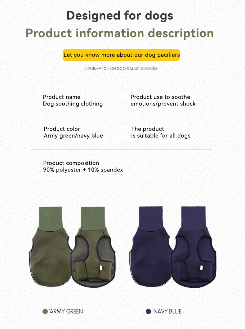 New Multi-functional Pet Emotional comfort Clothing to Prevent Dog Anxiety Thermal Jacket Back Reflective Strip to Prevent Stray details