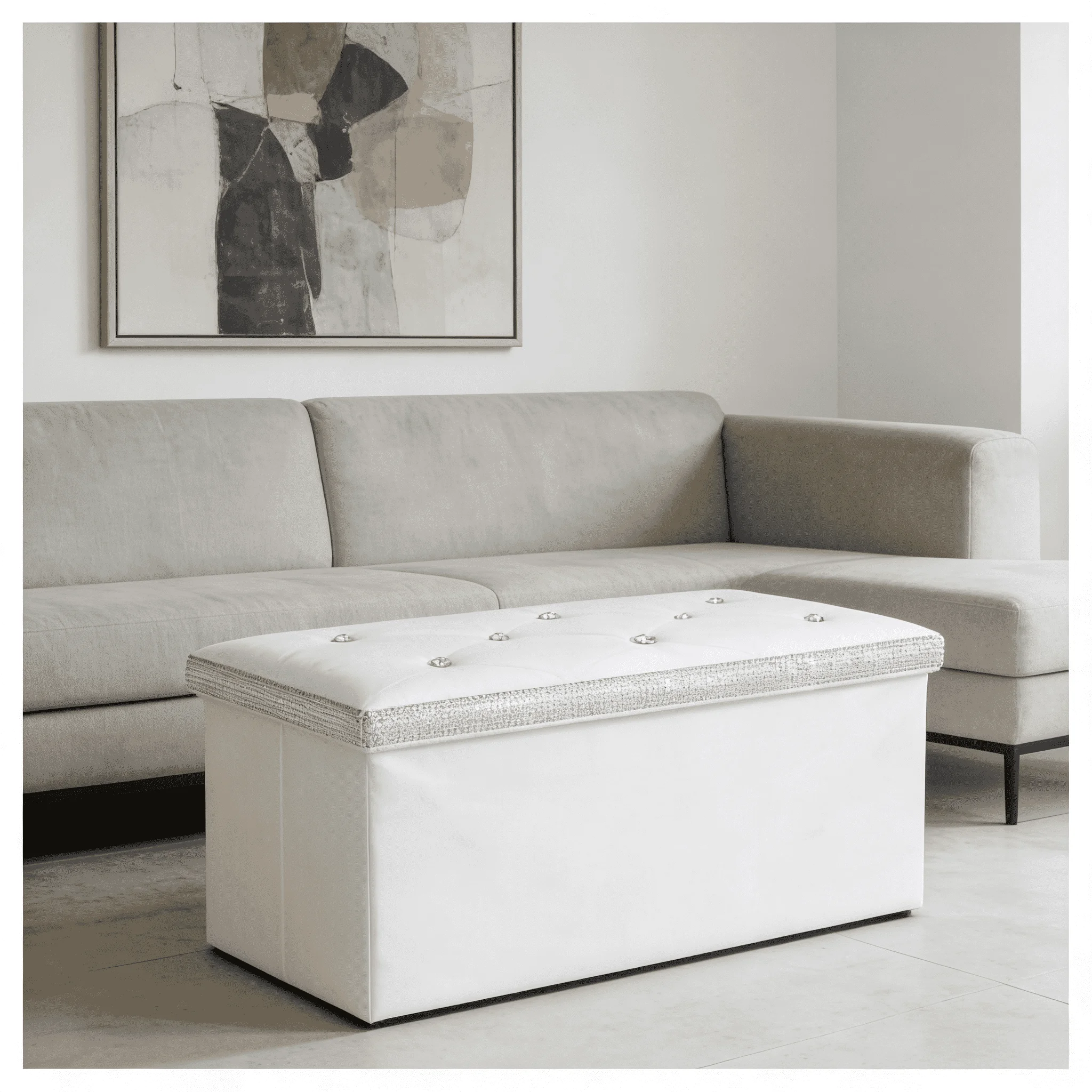 Factory Customized Foldable Modern Design Enterway Ottoman Bench with Shoe Storage for Sectional Sofa and Bedroom End of Bed manufacture