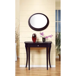 NOVA DMUE029 Nordic Round Wood Base Modern Vase Decoration Side Table With Mirror