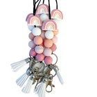 Bead Custom Silicone Bead Keys ID Badge Teacher Nurse Student Gift ID Badge Silicone Beaded Lanyard